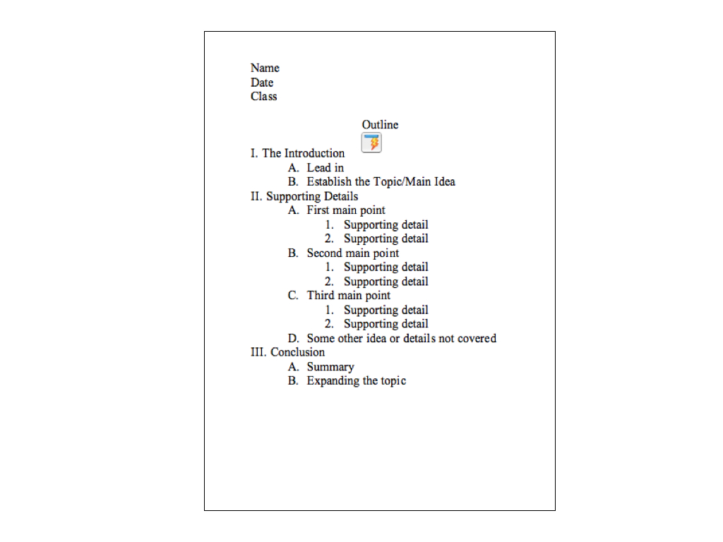 Mla format outline sample for research paper